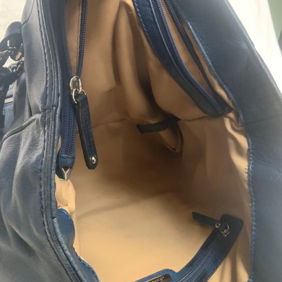 Blue Leather B.Makowsky Leather Shoulder Bag/Tote - Picture 10 of 10